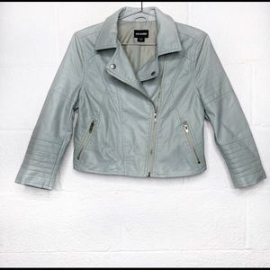 Joe Boxer Juniors Faux Leather Cropped Moto Jacket